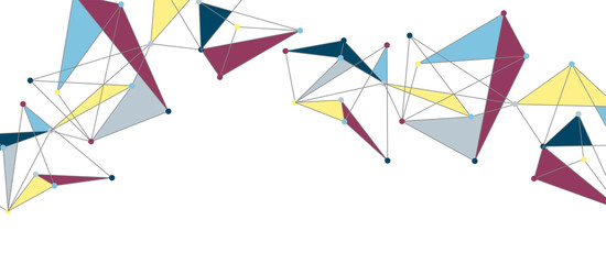 Line points connections, triangular technology design. Abstract geometric background