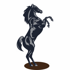 vector horse standing jumping on a white background
