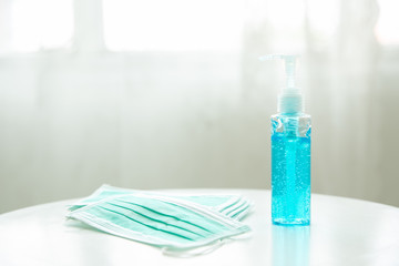 Corona anti-virus mask and hand washing gel with alcohol ingredients