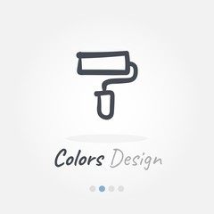 Color design doodle icon with black color