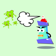 Naklejka premium vector illustration of a corona virus themed