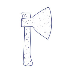 axe tool wooden handle isolated icon design line style