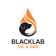 black lab dog logo template for the oil and gas industry