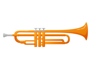 Trumpet wind musical instrument.Concept for classical music and jazz.
