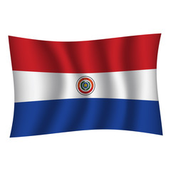 Obraz premium Paraguay flag background with cloth texture.Paraguay Flag vector illustration eps10. - Vector