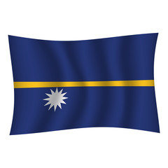 Nauru flag background with cloth texture.Nauru Flag vector illustration eps10. - Vector