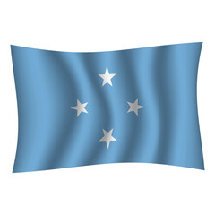 Micronesia flag background with cloth texture.Micronesia Flag vector illustration eps10. - Vector