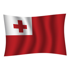 Tonga flag background with cloth texture.Tonga Flag vector illustration eps10. - Vector