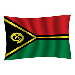 Vanuatu flag background with cloth texture.Vanuatu Flag vector illustration eps10. - Vector