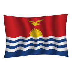 Kiribati flag background with cloth texture.Kiribati Flag vector illustration eps10. - Vector