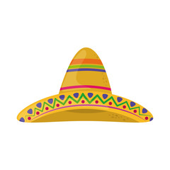 traditional hat cinco de mayo mexican celebration flat style icon