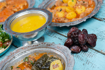 Eid Mubarak Traditional Ramadan Iftar dinner.