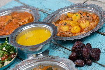 Eid Mubarak Traditional Ramadan Iftar dinner.