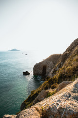 Fototapeta na wymiar sunlight cliff