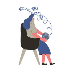 Mental disorder. Vector person with bad mood.