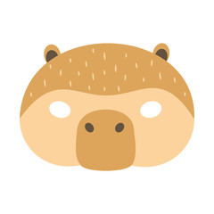illustration of carnival mask of tropical animal capybara. Eye mask for masquerade, children's party. for design, greeting cards. vector