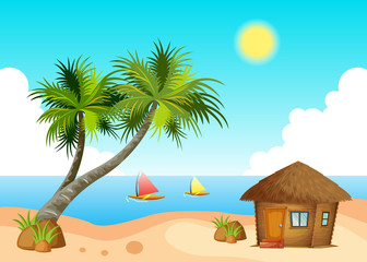 Summer Tropical Island Nature Background