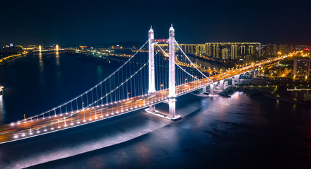 Obraz premium Aerial panorama view of cityscape of Fuzhou in China