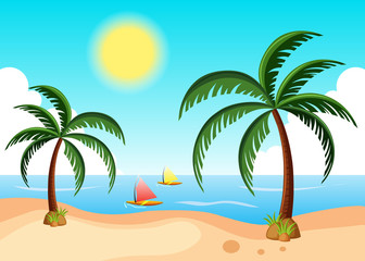 Obraz na płótnie Canvas Summer Tropical Island Nature Background