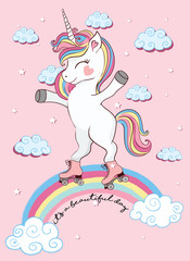 Lovely unicorn vector illustration for kids fashion artworks, children books, prints, greeting cards, t shirts, wallpapers. © StudioLondon