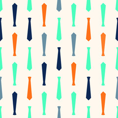 Happy Father's Day, holiday card . Different formal neckties with knots color seamless pattern. Colorful elegant ties texture. Male accessories. Stylish men apparel textile, wallpaper, wrapping paper.