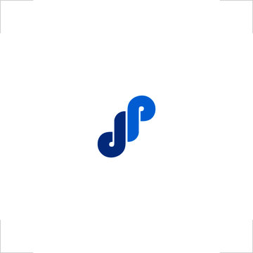 initial D P letter logo knot design