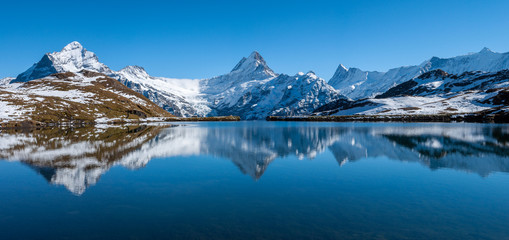 Obraz na płótnie Canvas Reflection of Bachalpsee, Mt.First, Grindelwald, Switzerland