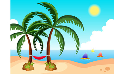Summer Tropical Island Nature Background