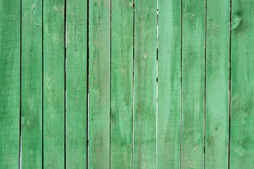 Background image of a green painted wooden fence texture