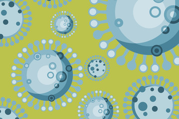 Virus or bacteria isolated on yellow background