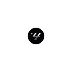  initial Z 4 letter logo emblem design