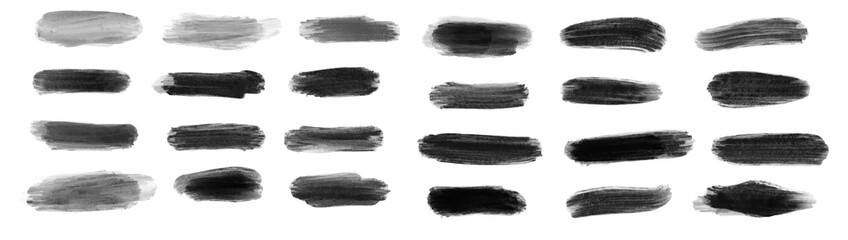Black grunge stroke brush set for your design, vector...