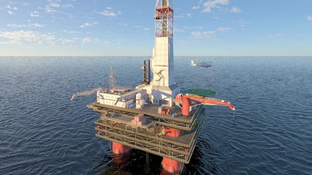 beautiful view oil platform rig derrick