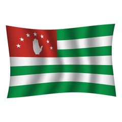 Abkhazia flag background with cloth texture. Abkhazia Flag vector illustration eps10. - Vector