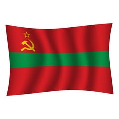 Transnistria flag background with cloth texture. Transnistria Flag vector illustration eps10. - Vector