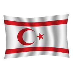 Northern Cyprus flag background with cloth texture. Northern Cyprus Flag vector illustration eps10. - Vector