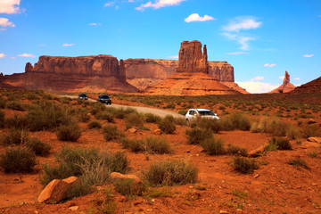 Fototapeta na wymiar Utah/Arizona / USA - August 05, 2015: The Monument Valley Navajo Tribal Reservation landscape, Utah/Arizona, USA