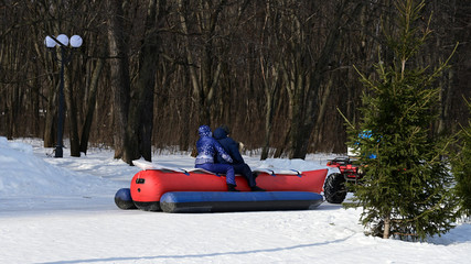  banana ride along the winter forest