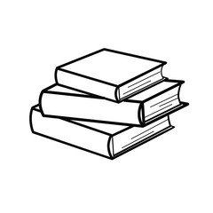 Set of sketches of books. Vector illustration.