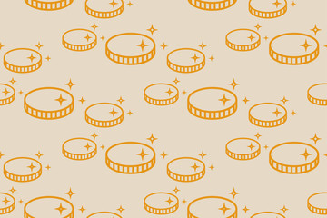 Stack of coins pattern. Vector