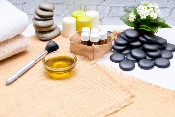 Oil extract bowl for skin care and treatment in a Spa