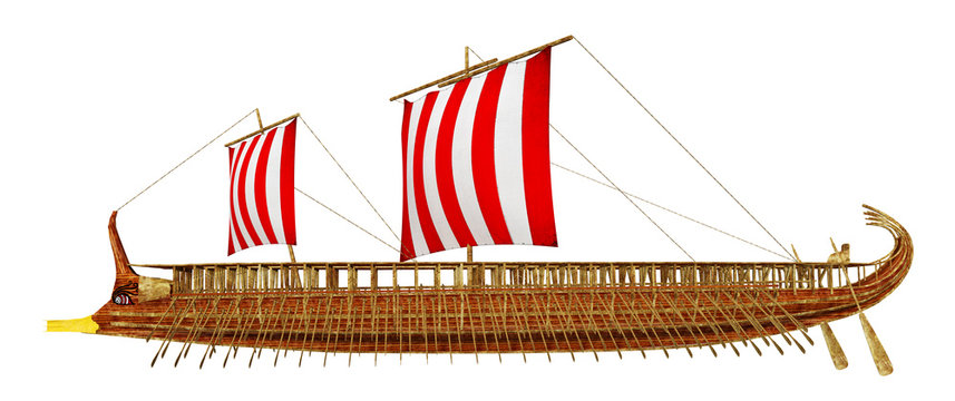 Antikes griechisches Ruderkriegsschiff, Freisteller