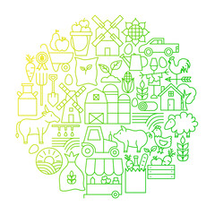 Farming Line Icon Circle Design