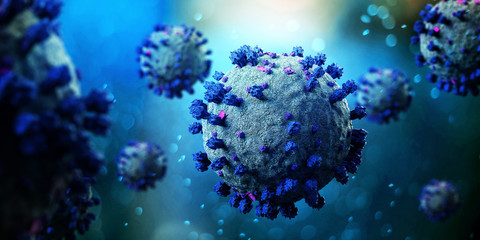 Naklejka na ściany i meble Coronavirus Covid-19 background - 3d rendering