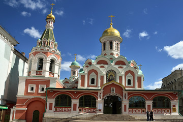 Fototapeta na wymiar Kazan (Kazansky) Cathedral at Red Square in Moscow, Russia