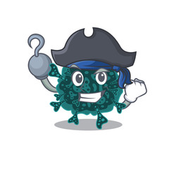 Herdecovirus cartoon design style as a Pirate with hook hand and a hat