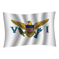 United States Virgin Islands flag background with cloth texture. United States Virgin Islands Flag vector illustration eps10. - Vector