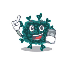 Herdecovirus cartoon in character speaking on phone