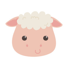 Fototapeta premium cute little sheep face animal cartoon isolated design