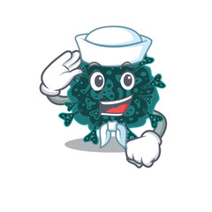 Sailor cartoon character of herdecovirus with white hat